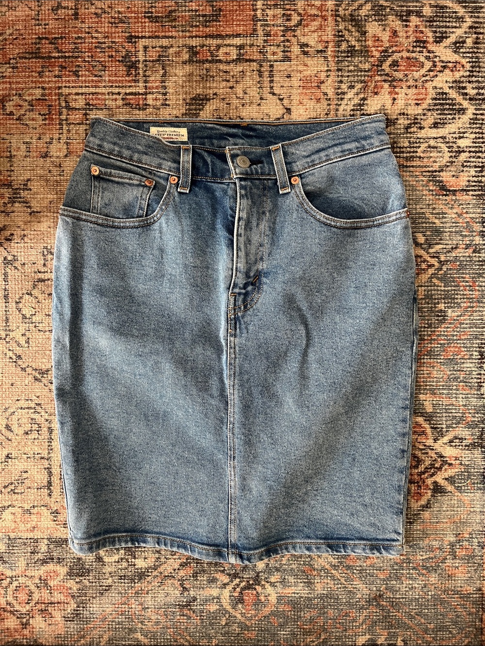 Levi's Blue Denim Pencil Skirt